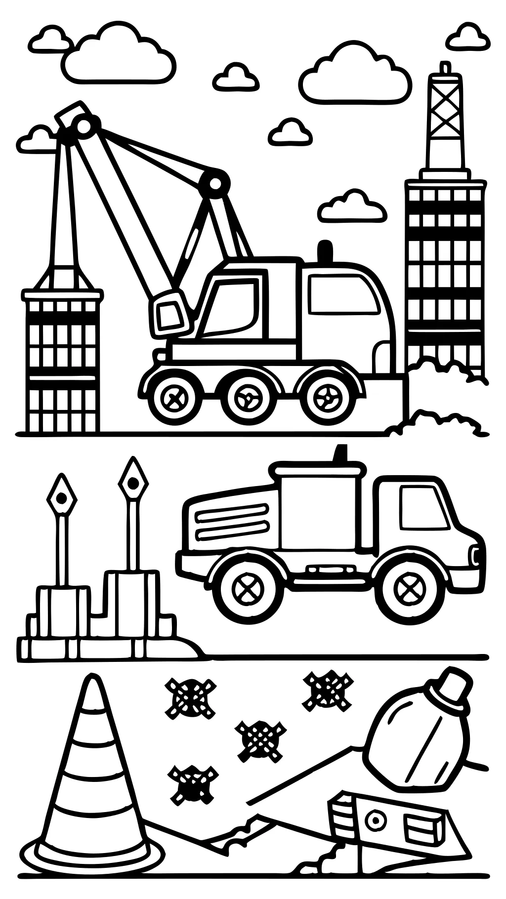 construction equipment coloring page